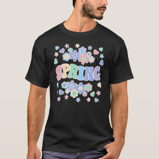 SPRING-Retro Groovy Vintag, Blume, Herz, Star T-Shirt