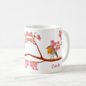 Spring Robin Bird Cherry Blossom Tasse (VorderseiteRechts)