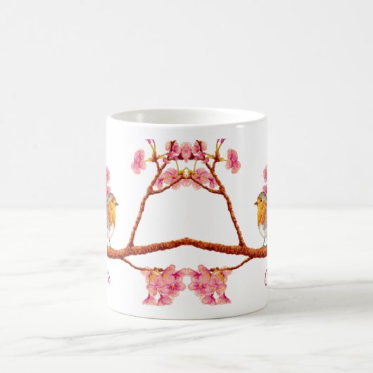 Spring Robin Bird Cherry Blossom Tasse (Mittel)