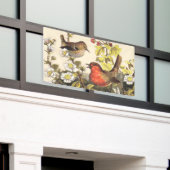 Spring Robin Birds Red Vogelbeobachtung Banner (Äußeres Gebäude)