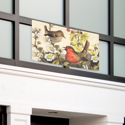 Spring Robin Birds Red Vogelbeobachtung Banner (Äußeres Gebäude)