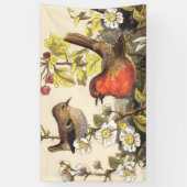 Spring Robin Birds Red Vogelbeobachtung Banner (Vertikal)
