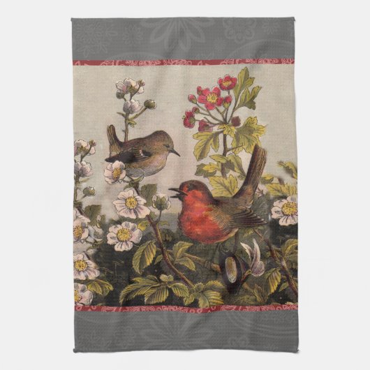 Spring Robin Birds Red Vogelbeobachtung Handtuch (Vertikal)