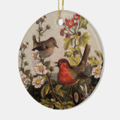 Spring Robin Birds Red Vogelbeobachtung Keramikornament (Links)