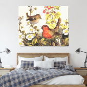 Spring Robin Birds Red Vogelbeobachtung Leinwanddruck (Insitu (Schlafzimmer))