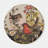 Spring Robin Birds Red Vogelbeobachtung Magnet (Vorne)