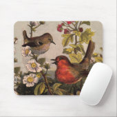 Spring Robin Birds Red Vogelbeobachtung Mousepad (Mit Mouse)