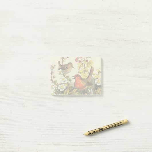 Spring Robin Birds Red Vogelbeobachtung Post-it Klebezettel (Auf Schreibtisch)