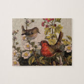 Spring Robin Birds Red Vogelbeobachtung Puzzle (Horizontal)