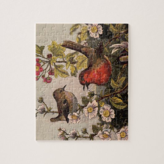 Spring Robin Birds Red Vogelbeobachtung Puzzle (Vertikal)