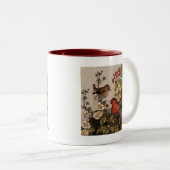 Spring Robin Birds Red Vogelbeobachtung Zweifarbige Tasse (VorderseiteRechts)
