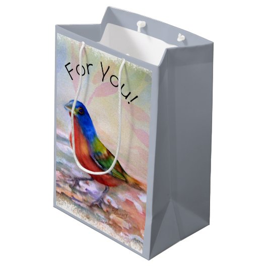 Spring Robin Mittlere Geschenktüte (Rückseite Schrägansicht)