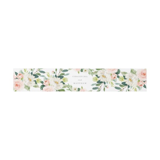 Spring Romance Wedding Bellyband Einladungsbanderole (Flach)