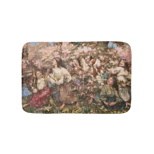 Spring Roundelay (von Edward Atkinson Hornel) Badematte (Vorderseite)