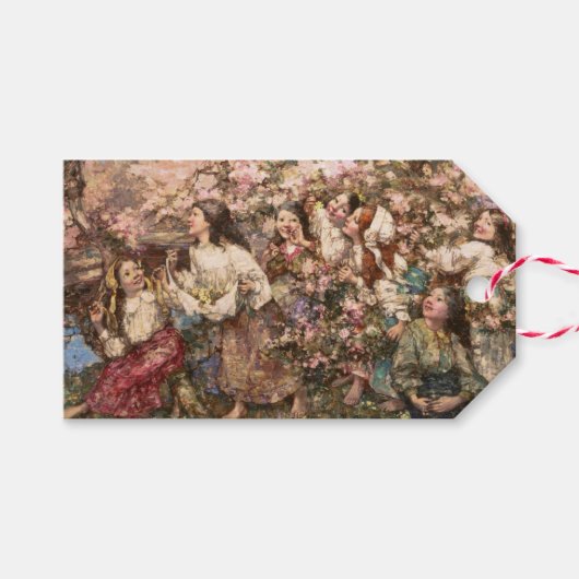 Spring Roundelay (von Edward Atkinson Hornel) Geschenkanhänger (Vorderseite (Horizontal))
