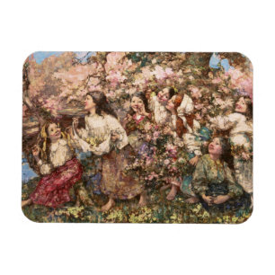 Spring Roundelay (von Edward Atkinson Hornel) Magnet