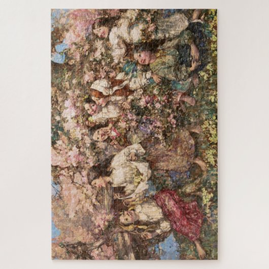 Spring Roundelay (von Edward Atkinson Hornel) Puzzle (Vertikal)