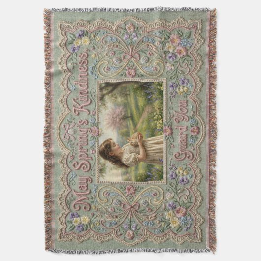 Spring’s Kindness Guardian Personalized Faux‑Embro Decke (Vorderseite Vertikal)