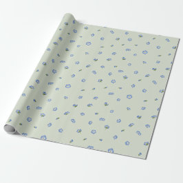 Spring Sage Japanese Nemophila Floral Pattern Geschenkpapier