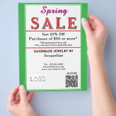 Spring Sale Jewelry Green White Heart Flyer (Hand)