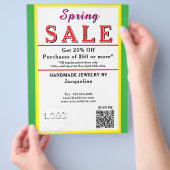 Spring Sale Jewelry Yellow Green Heart Flyer (Hand)