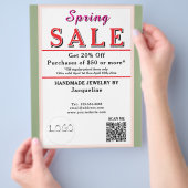 Spring Sale Sage Blush BACKSIDE Heart Flyer (Hand)