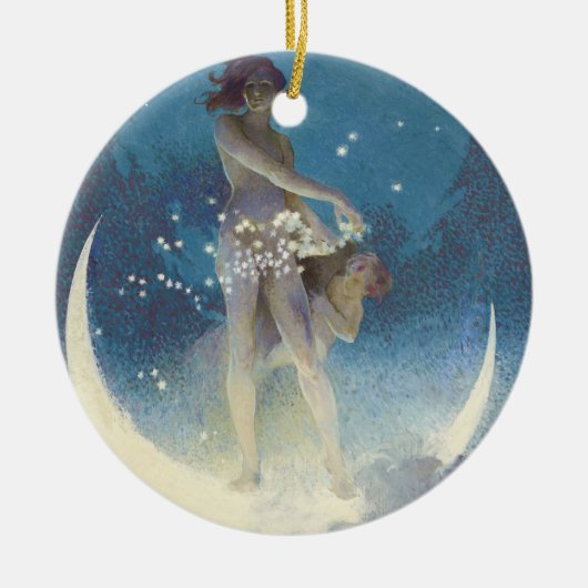 Spring Scattering Stars vintage illustration Keramik Ornament (Vorne)