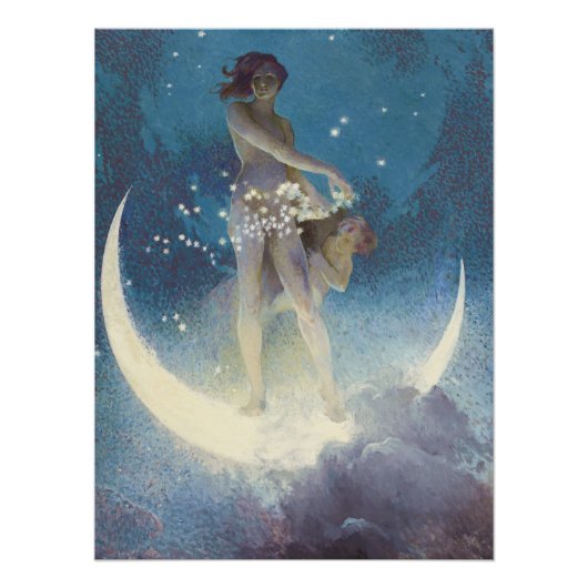 Spring Scattering Stars vintage illustration Poster (Vorderseite)