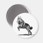 Spring Schäferhund Magnet (Vorderseite/Rückseite)