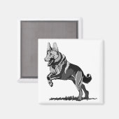 Spring Schäferhund Magnet (Vorderseite/Rückseite)