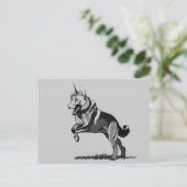 Spring Schäferhund Postkarte (Stehend Vorderseite)
