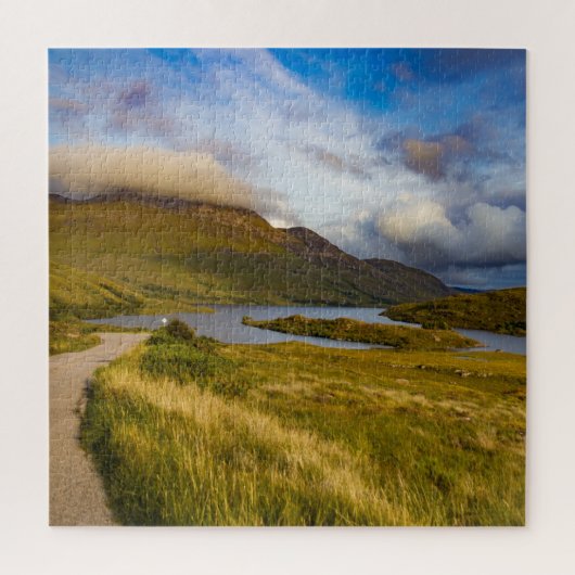 Spring Scottish Mountain Lake Landscape Highlands Puzzle (Vertikal)