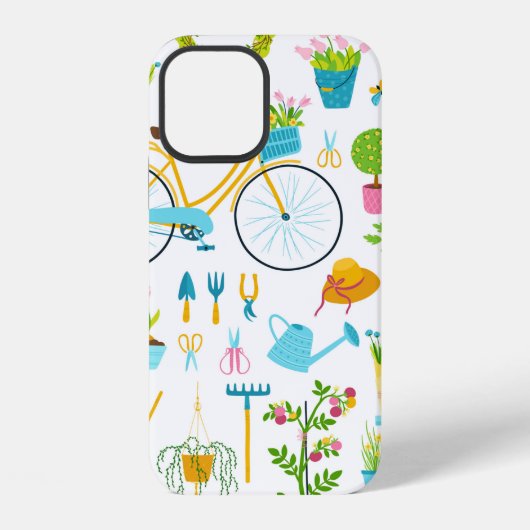 Spring seamless pattern in simple hand-drawn carto iPhone hülle (Rückseite)