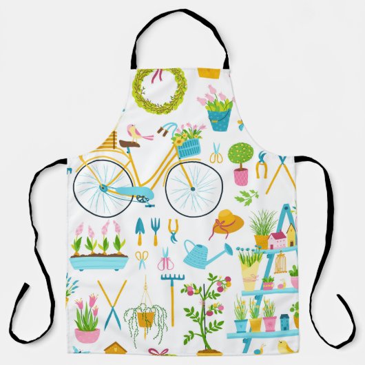 Spring seamless pattern in simple hand-drawn carto schürze (Vorderseite)
