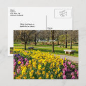 Spring Season Flower Garden Thank You Postcard Postkarte (Vorne/Hinten)