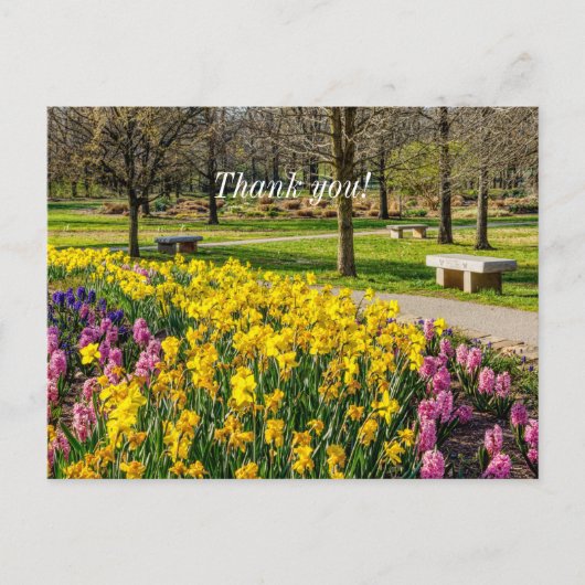 Spring Season Flower Garden Thank You Postcard Postkarte (Vorderseite)