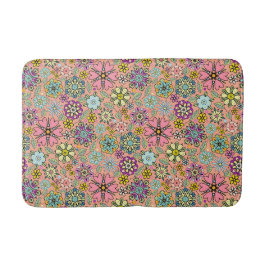 Spring Season Retro Flower Colors Seamless Pattern Badematte