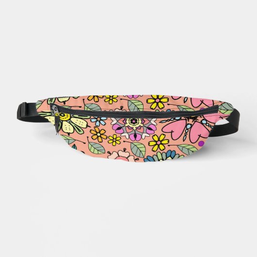 Spring Season Retro Flower Colors Seamless Pattern Bauchtasche (Vorderseite)