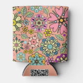 Spring Season Retro Flower Colors Seamless Pattern Dosenkühler (Vorderseite)
