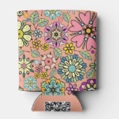 Spring Season Retro Flower Colors Seamless Pattern Dosenkühler (Rückseite)