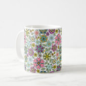 Spring Season Retro Flower Colors Seamless Pattern Kaffeetasse (Vorderseite Links)