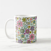 Spring Season Retro Flower Colors Seamless Pattern Kaffeetasse (Links)