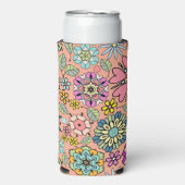 Spring Season Retro Flower Colors Seamless Pattern Selters Dosenkühler (Seltzer Vorderseite)