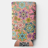 Spring Season Retro Flower Colors Seamless Pattern Selters Dosenkühler (Rückseite)