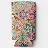 Spring Season Retro Flower Colors Seamless Pattern Selters Dosenkühler (Vorderseite)