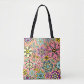 Spring Season Retro Flower Colors Seamless Pattern Tasche (Vorderseite)