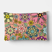 Spring Season Retro Flower Colors Seamless Pattern Zubehörtasche (Rückseite)