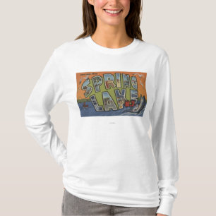 Spring See, New-Jersey - große Buchstabe-Szenen T-Shirt