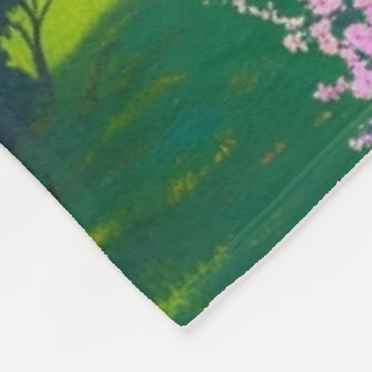 "Spring Serenity - Cherry Blossom Trail Throw" Fleecedecke (Ecke)
