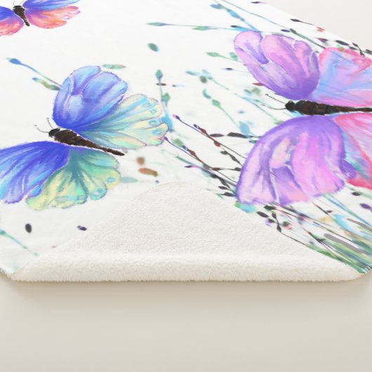 Spring Sherpa Blanket farbenfrohe Schmetterlinge f Sherpadecke (3/4)